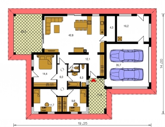 Floor plan of ground floor - BUNGALOW 152